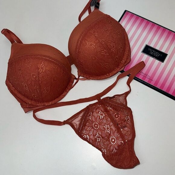 🔥VICTORIA SECRETbombshell PUSH-UPBRA SET 32D// MNEW